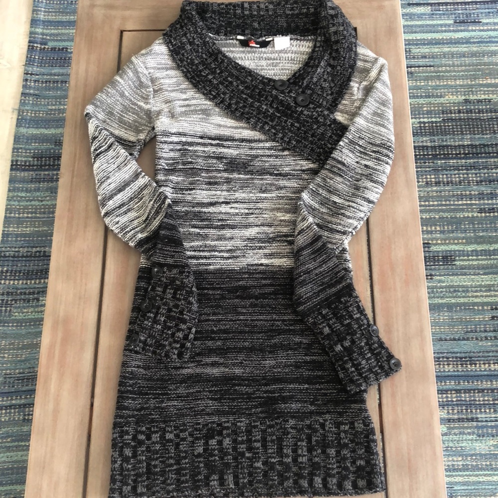 Long grey and black sweater